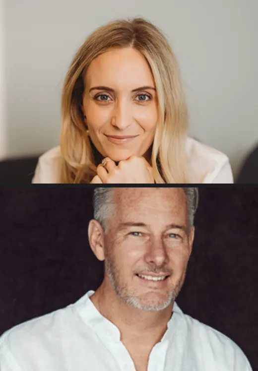 Betsy W. and Barry B. on a video call